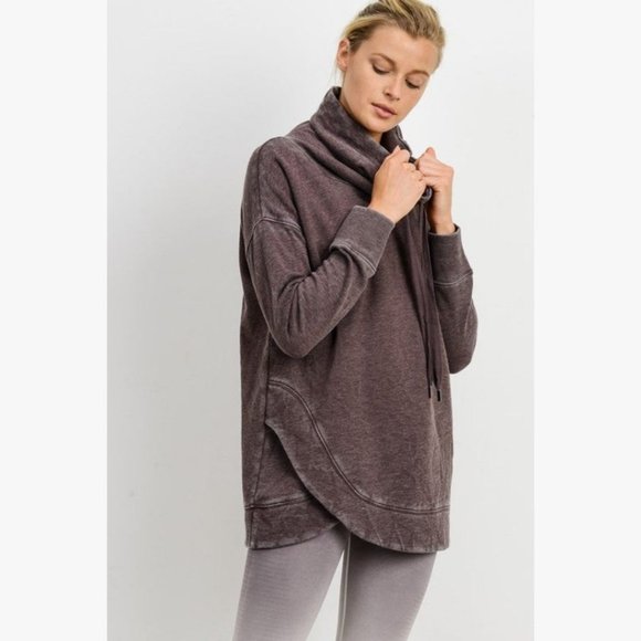 (NWT) Mineral Wash Cowl Neck Sweater - Picture 6 of 9